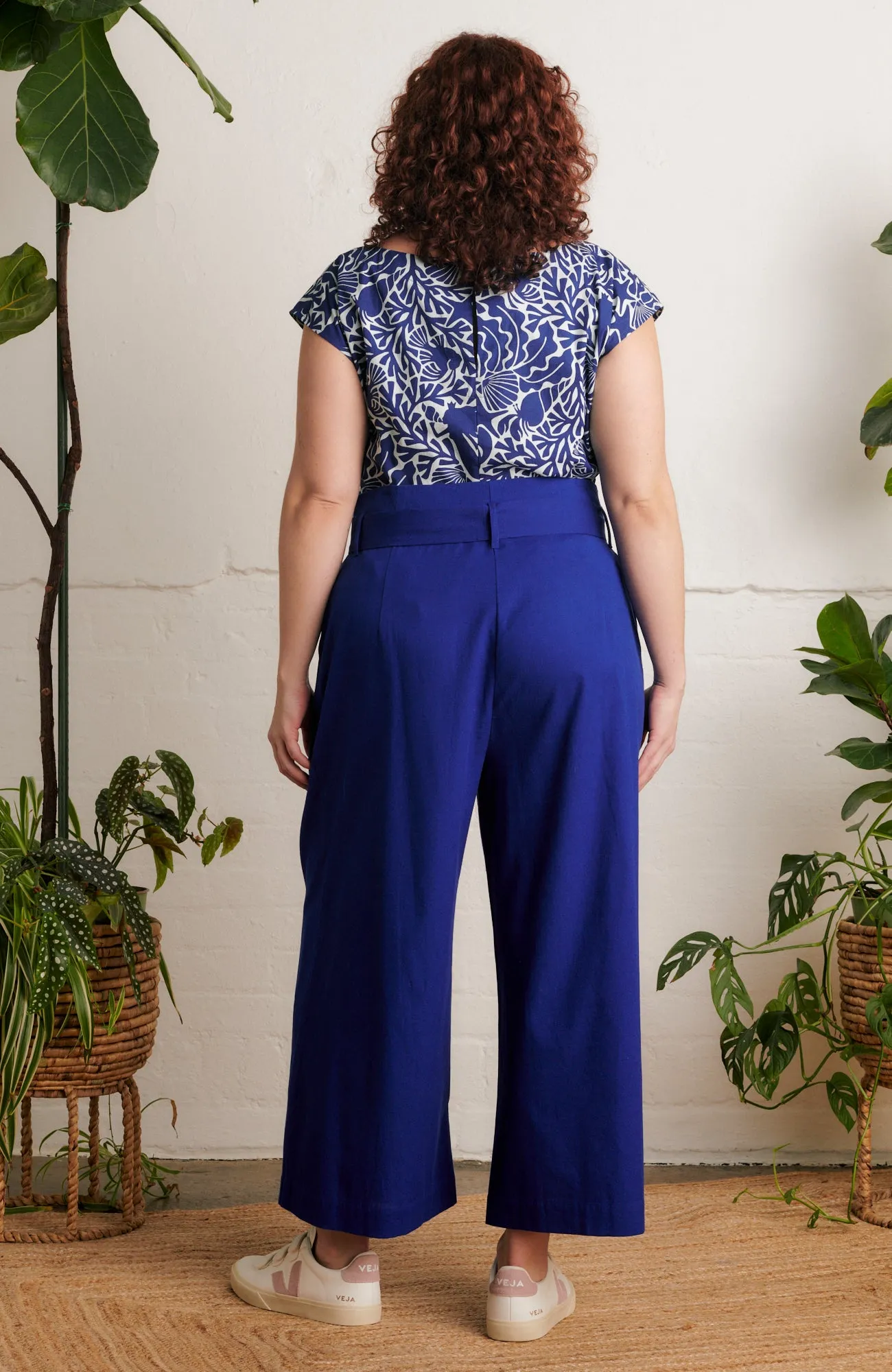 Gilda Cotton Linen Bright Blue Trouser