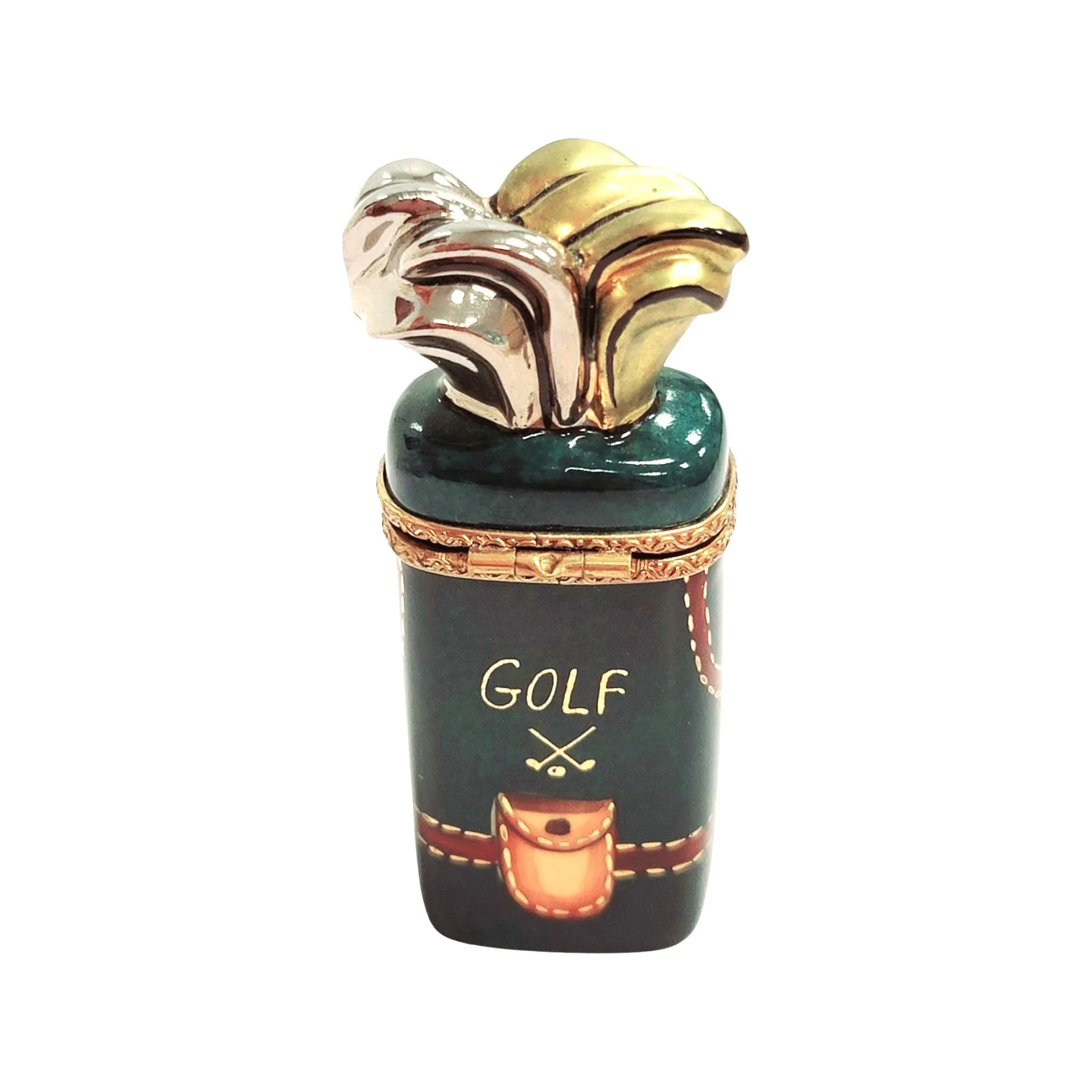 Golf Bag with Clubs and Green Light