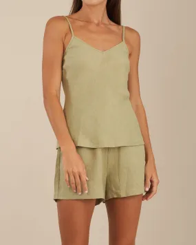 Grace Linen Cami and Short Set - Pistachio