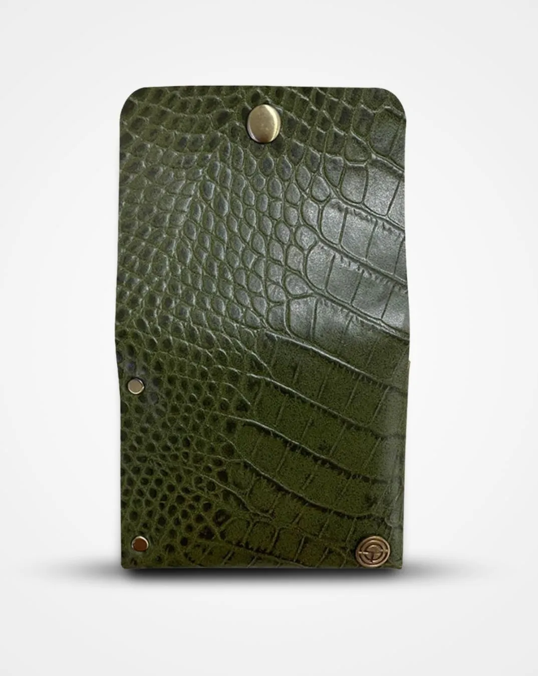 GREEN CROC PRINT NATIVE BATUA - SLIM LEATHER WALLET