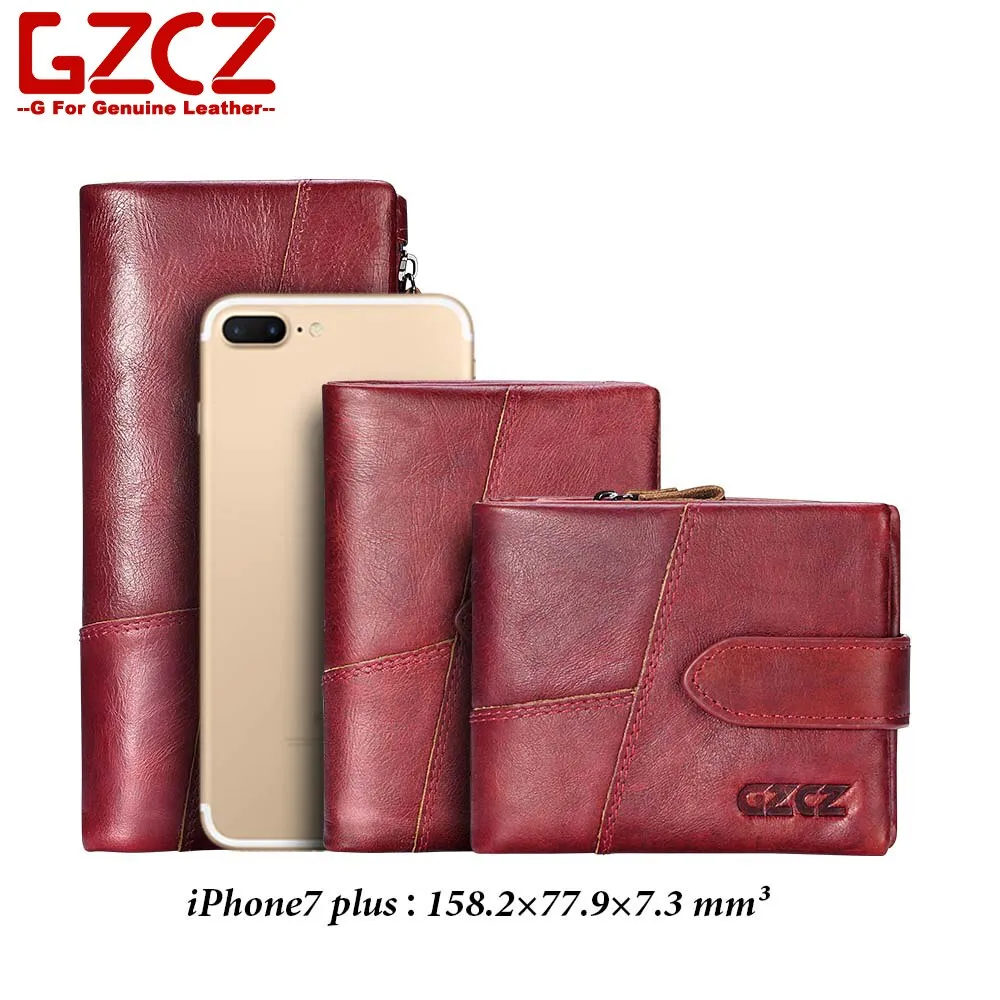 GZCZ 2019 Genuine Leather Women Wallet Purse Female Luxury Cow Leather Business Women's Handbag Genuine Leather Pouch