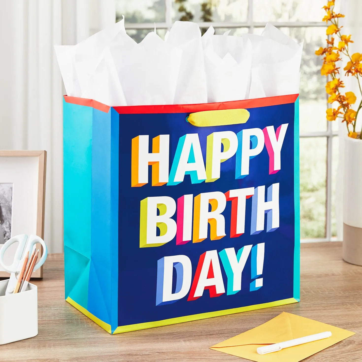 Hallmark 15'' All-Caps Happy Birthday Gift Bag