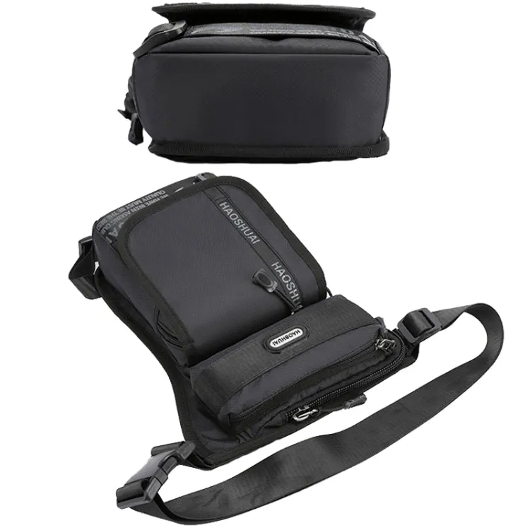 HAOSHUAI Men Outdoor Riding Leg Bag Waist Bag Sports Chest Bag Messenger Bag(Black)