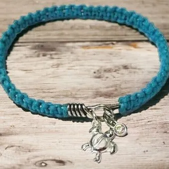 Hawaiian Honu Sea Turtle Macrame' Cuff bangle