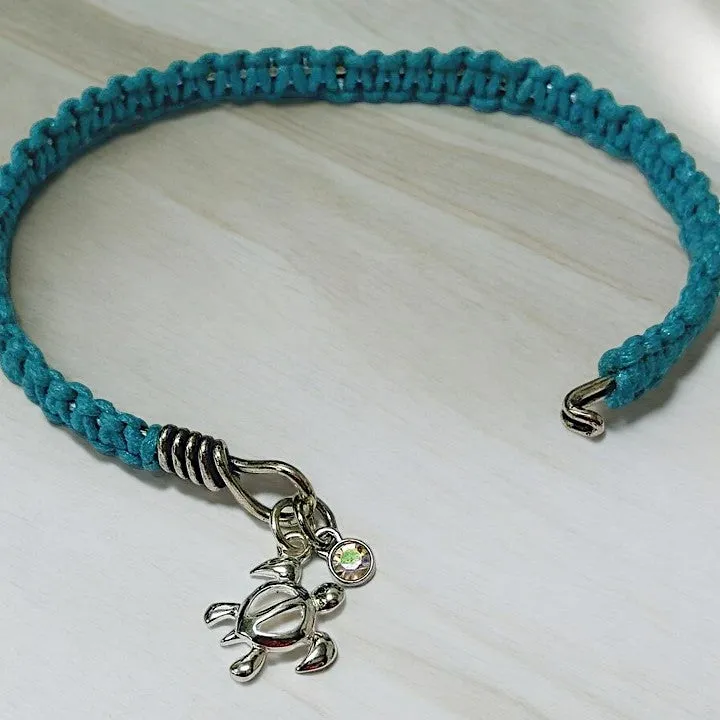 Hawaiian Honu Sea Turtle Macrame' Cuff bangle