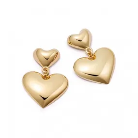 Heart Drop Gold Earrings HTE01_GP