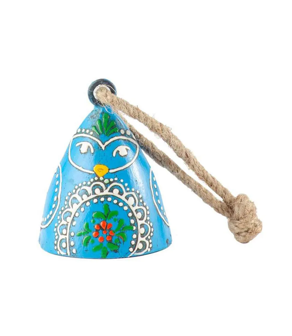 Henna Treasure Bird Bell Chime - Hand Painted Patio Decor