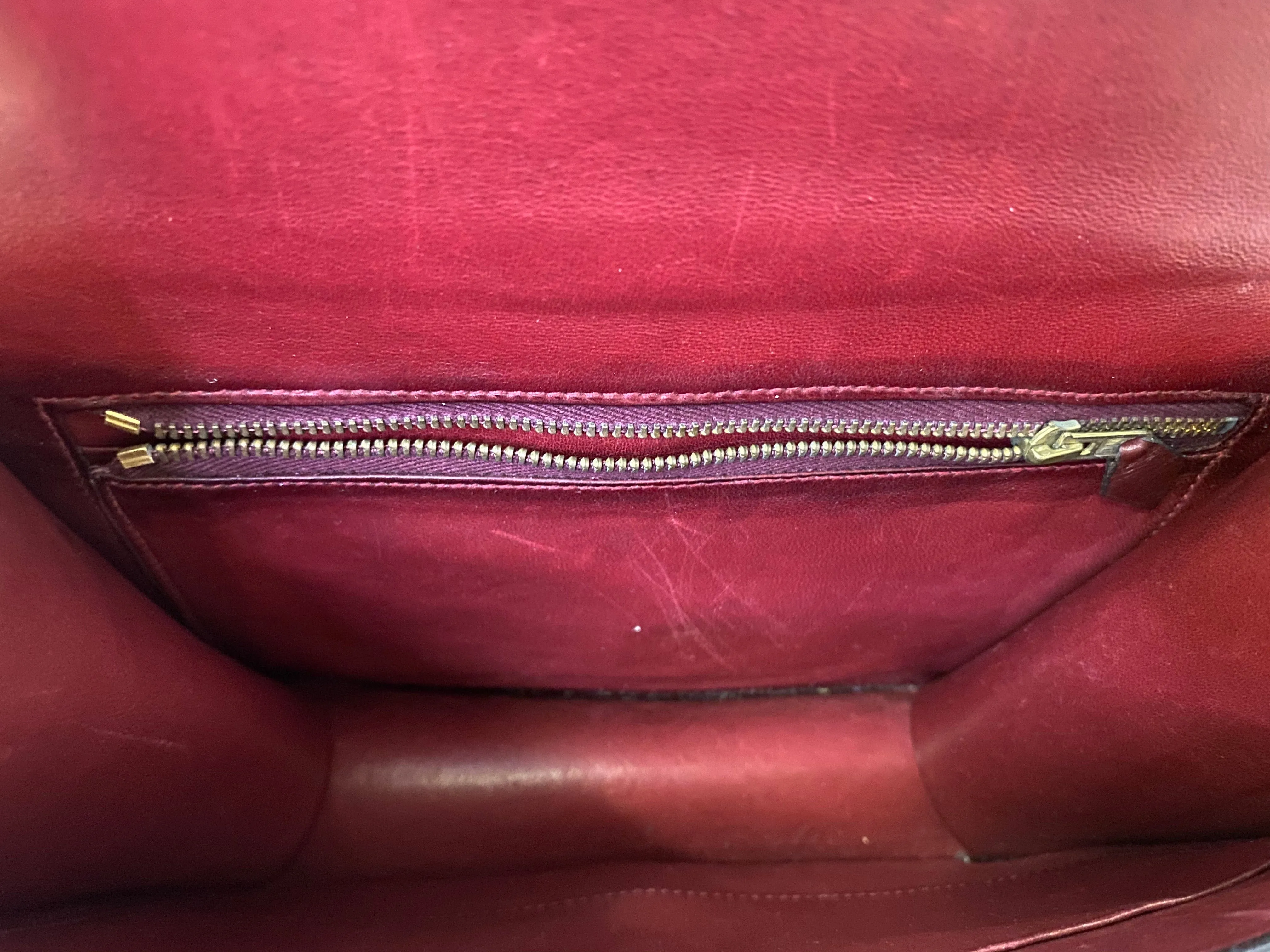 Hermès Vintage 70s Burgundy Shoulder Bag