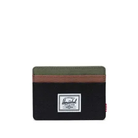 Herschel Charlie Cardholder Wallet -  Black/Four Leaf Clvr/Sddle Brn