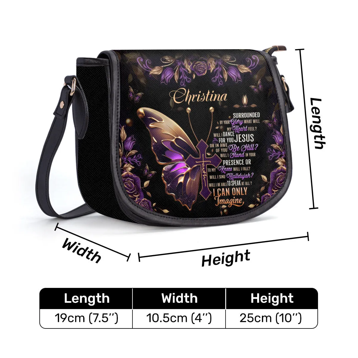 I Can Only Imagine Personalized Leather Saddle Bag - Religious Bags For Women