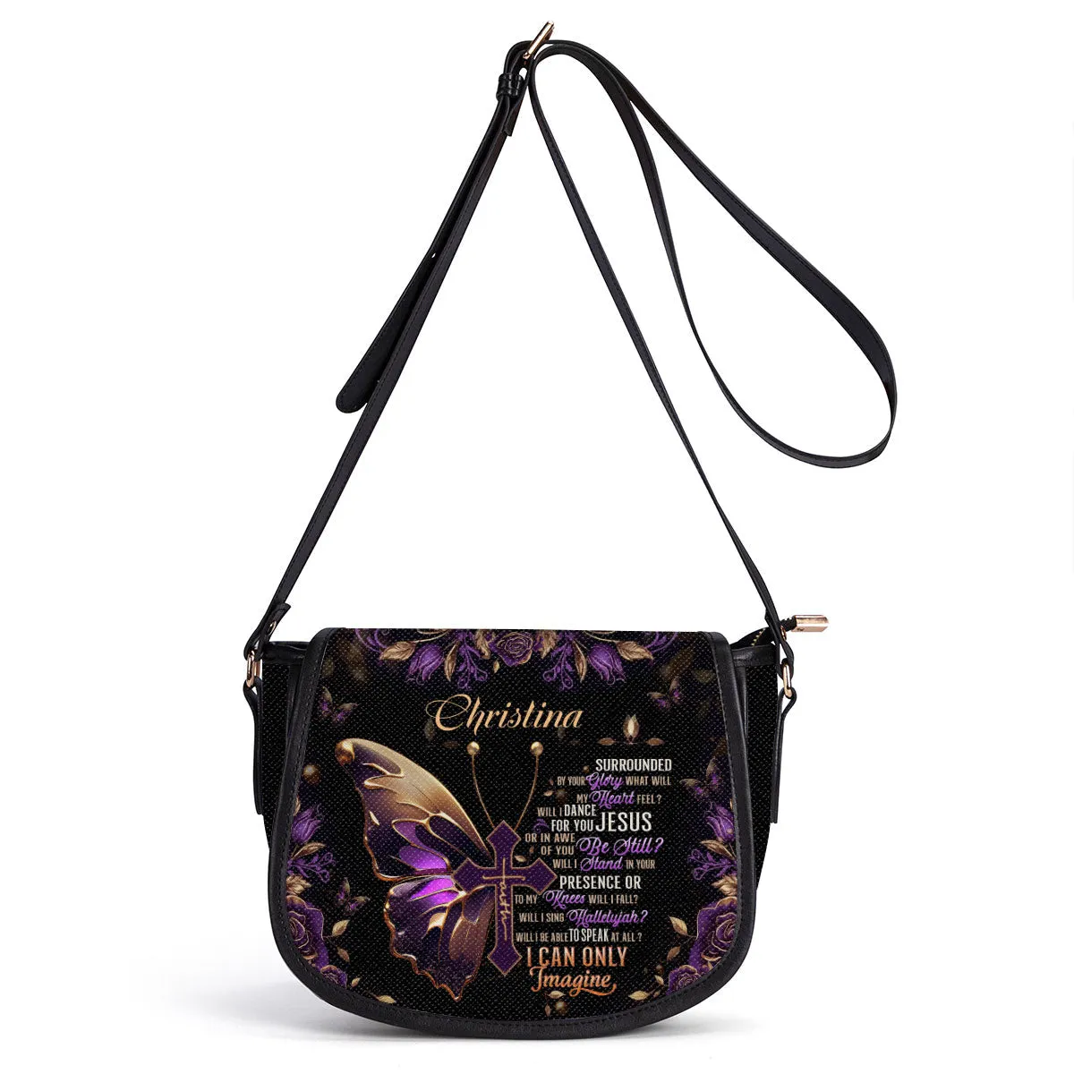 I Can Only Imagine Personalized Leather Saddle Bag - Religious Bags For Women