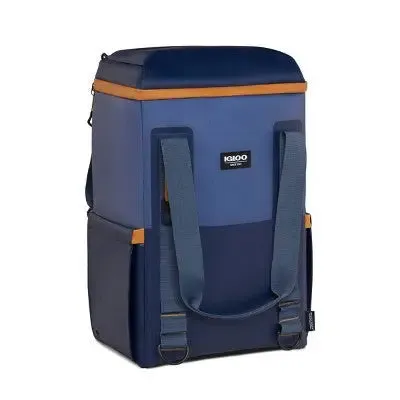 Igloo MaxCold Cooler Bag Backpack 28-Can 17QT Insulated Soft Side Cooler, Blue