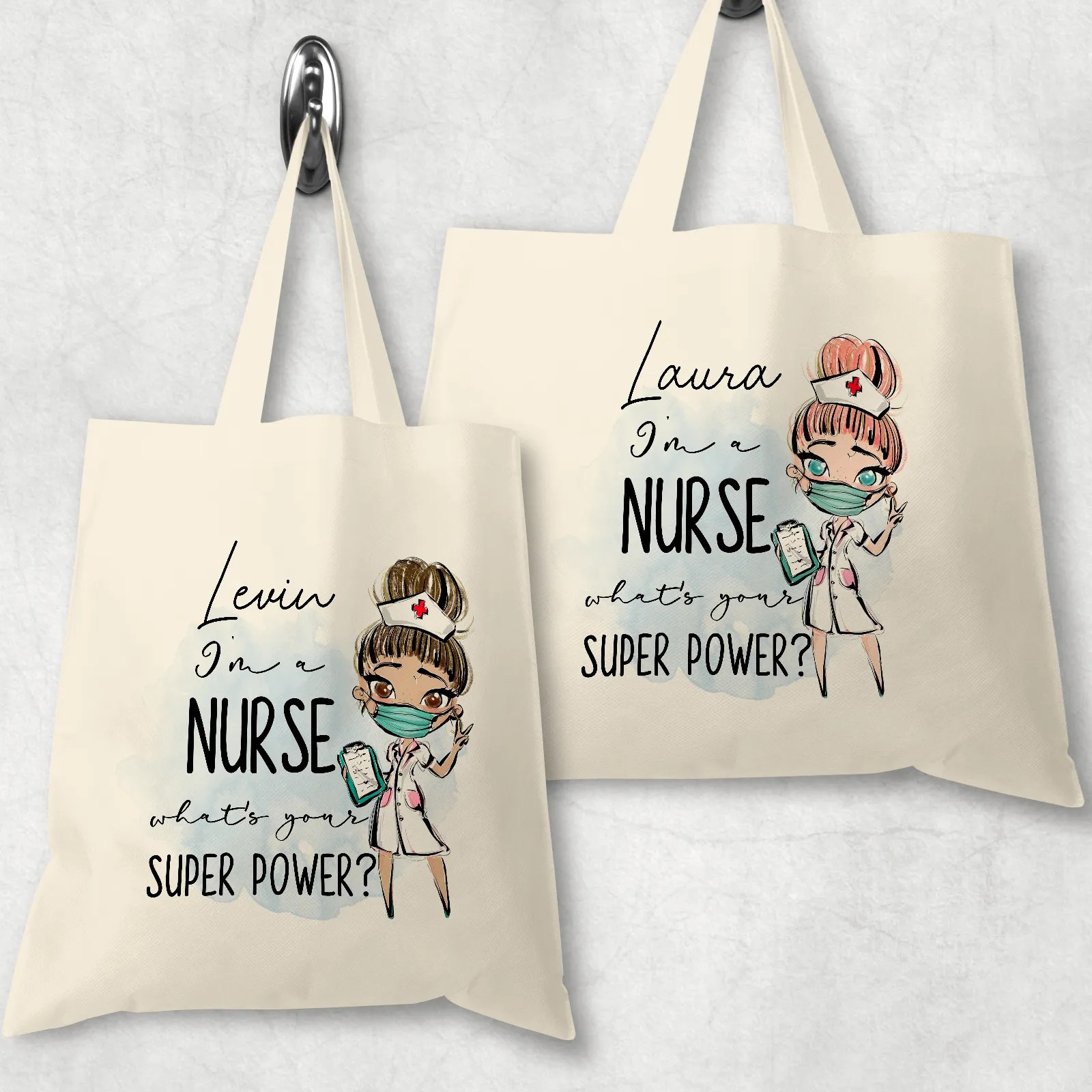 I'm a Nurse what's your superpower? Gift Personalised Tote Bag