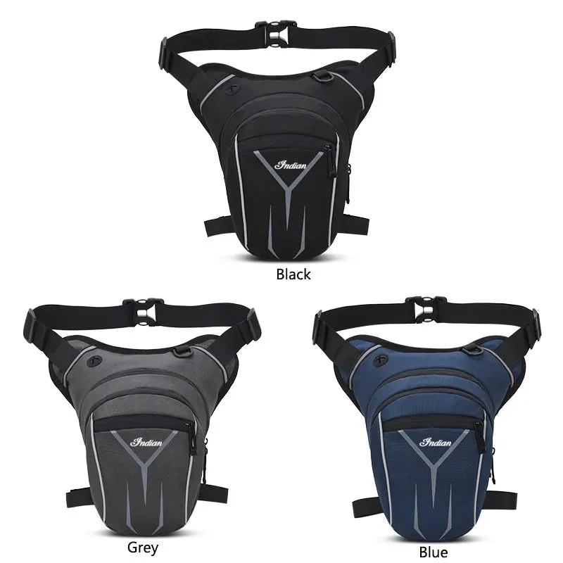 Indian Waterproof Drop Waist Leg Bag Motorcycle Bag Rainproof Reflective Earphone Hole Thigh Belt Tactical Travel Pack