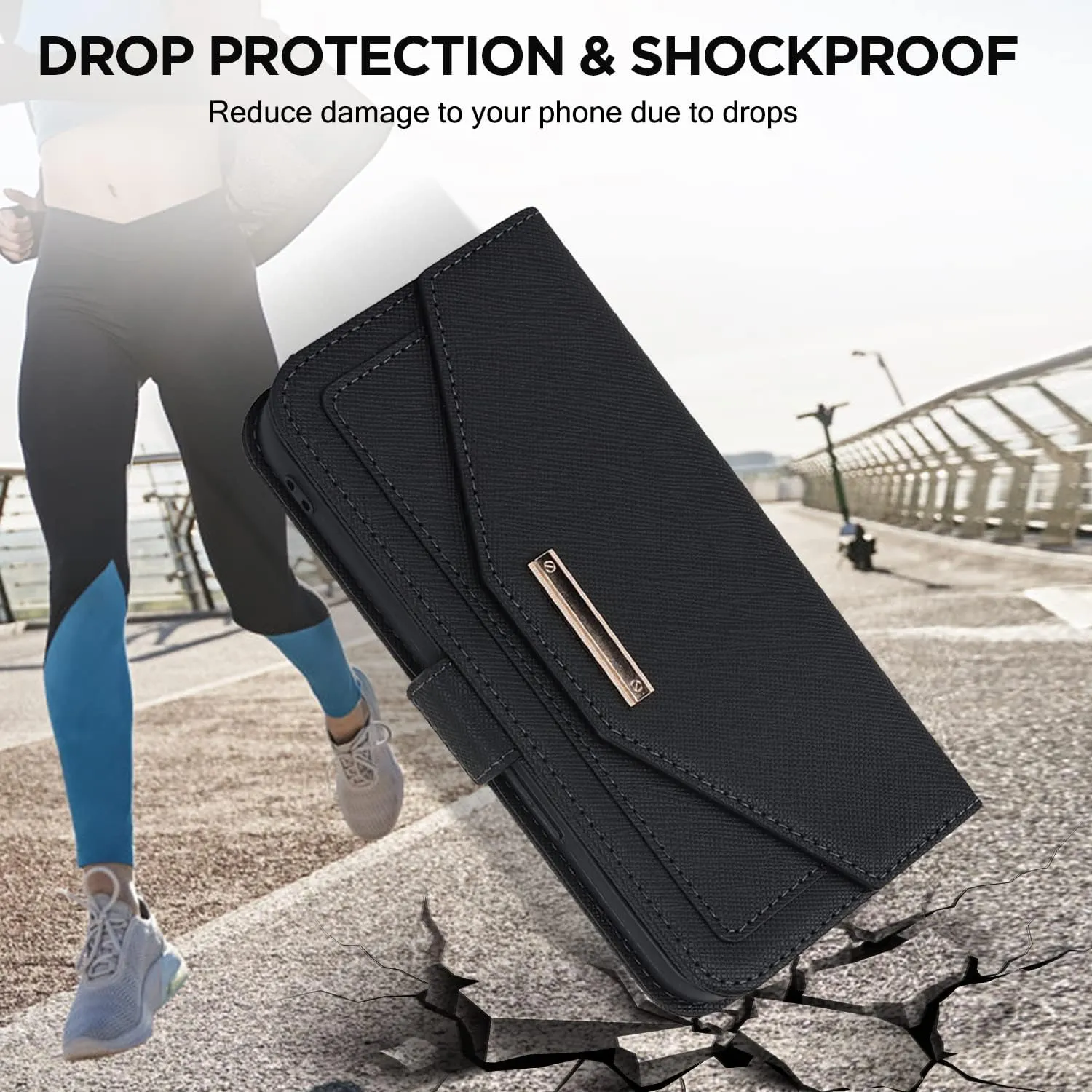 iPhone 15 Pro Max Wallet Case Shoulder Strap