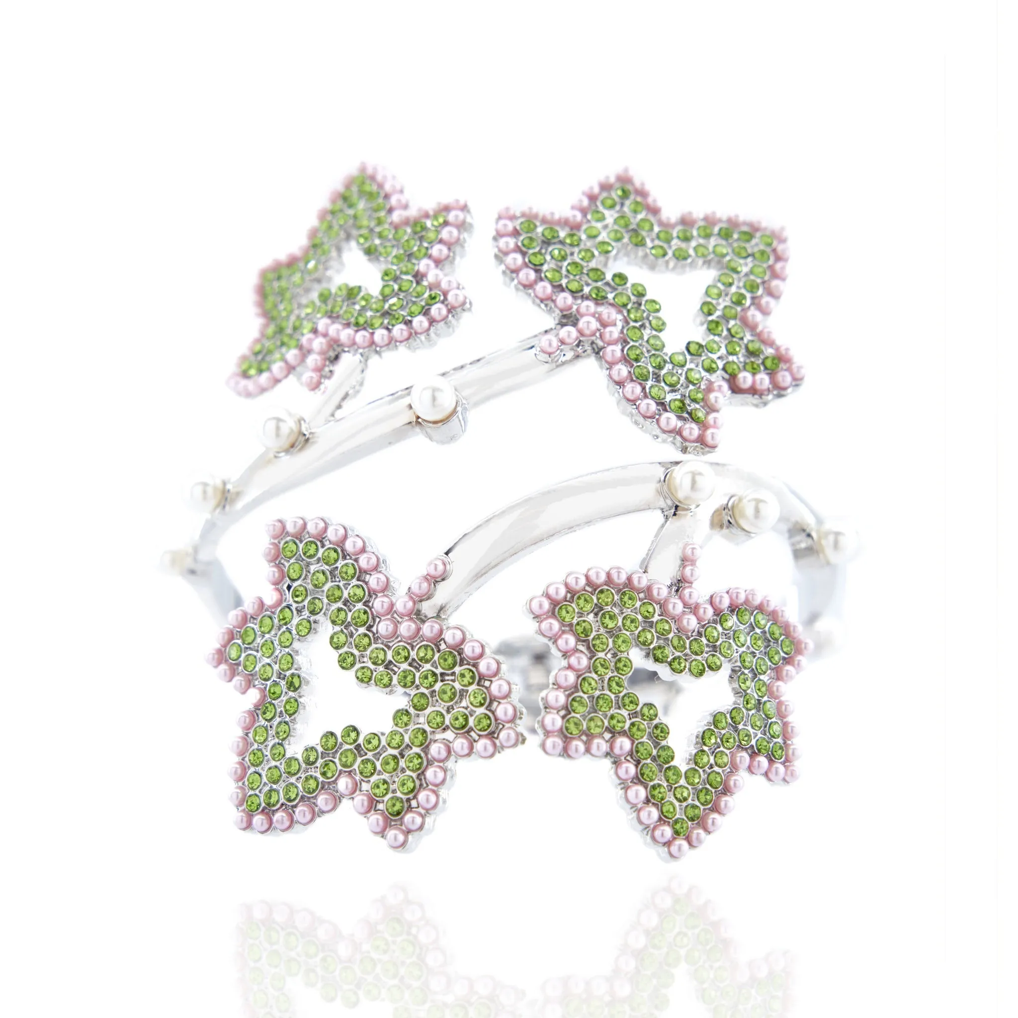 Ivey Dream Adjustable Hinge Cuff - Pearl/Pink