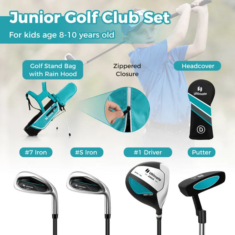 Junior Complete Golf Club Set for Kids with Rain Hood Right Hand Children Golf Age 8-10 Years Old