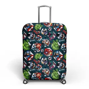 Kuber Industries Marvel Avengers Luggage Cover | Polyester Travel Suitcase Cover | Washable | Stretchable Suitcase Protector | 26-30 Inch | Large | Blue