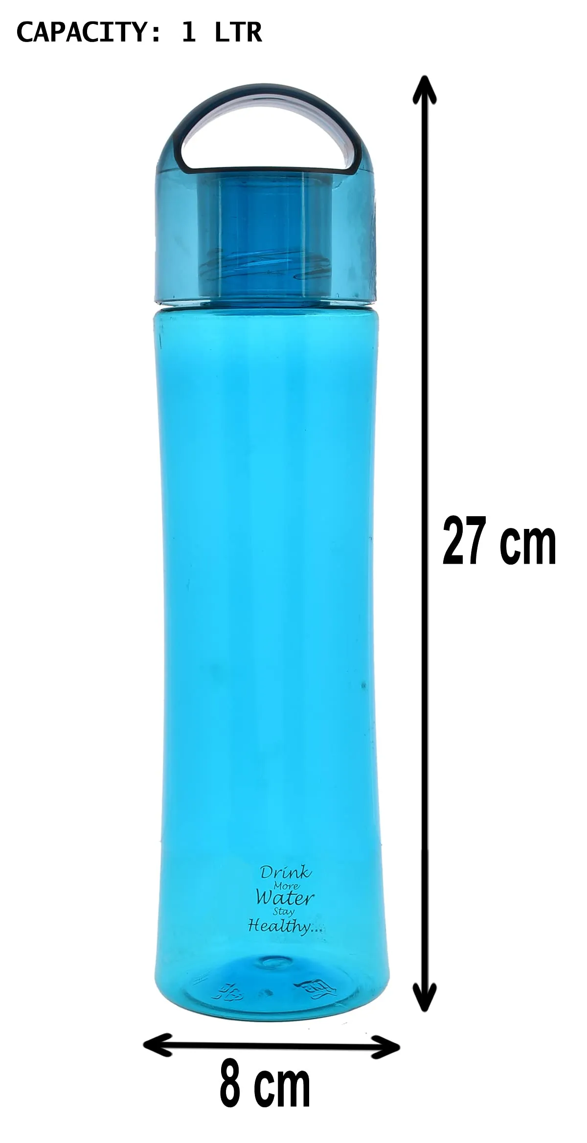 Kuber Industries Plastic Water Bottle- 1 Litre, Pack of 4 (Blue)