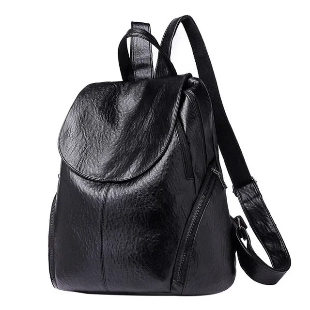 Laamei Backpack Women Retro PU Leather Backpack