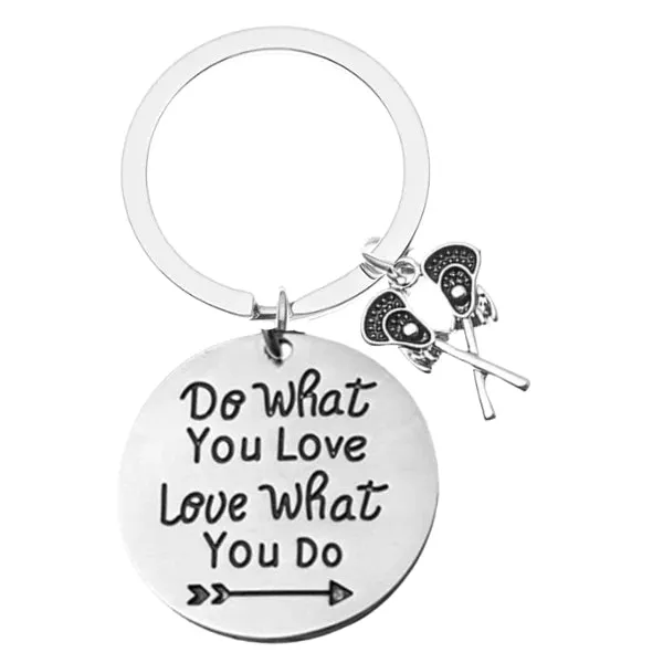 Lacrosse Keychain with Inspirational Charms