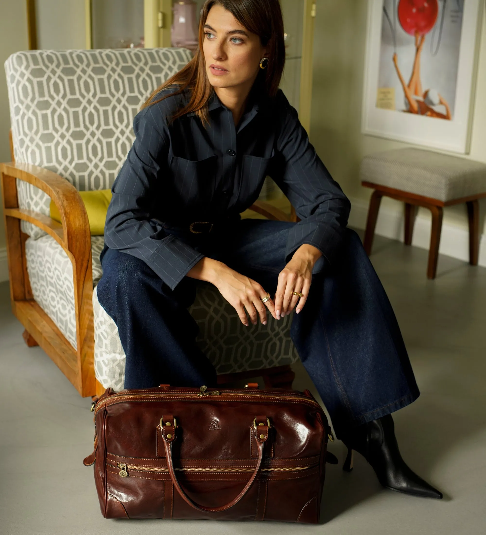 Leather Duffel Bag for Women - To the Lighthouse