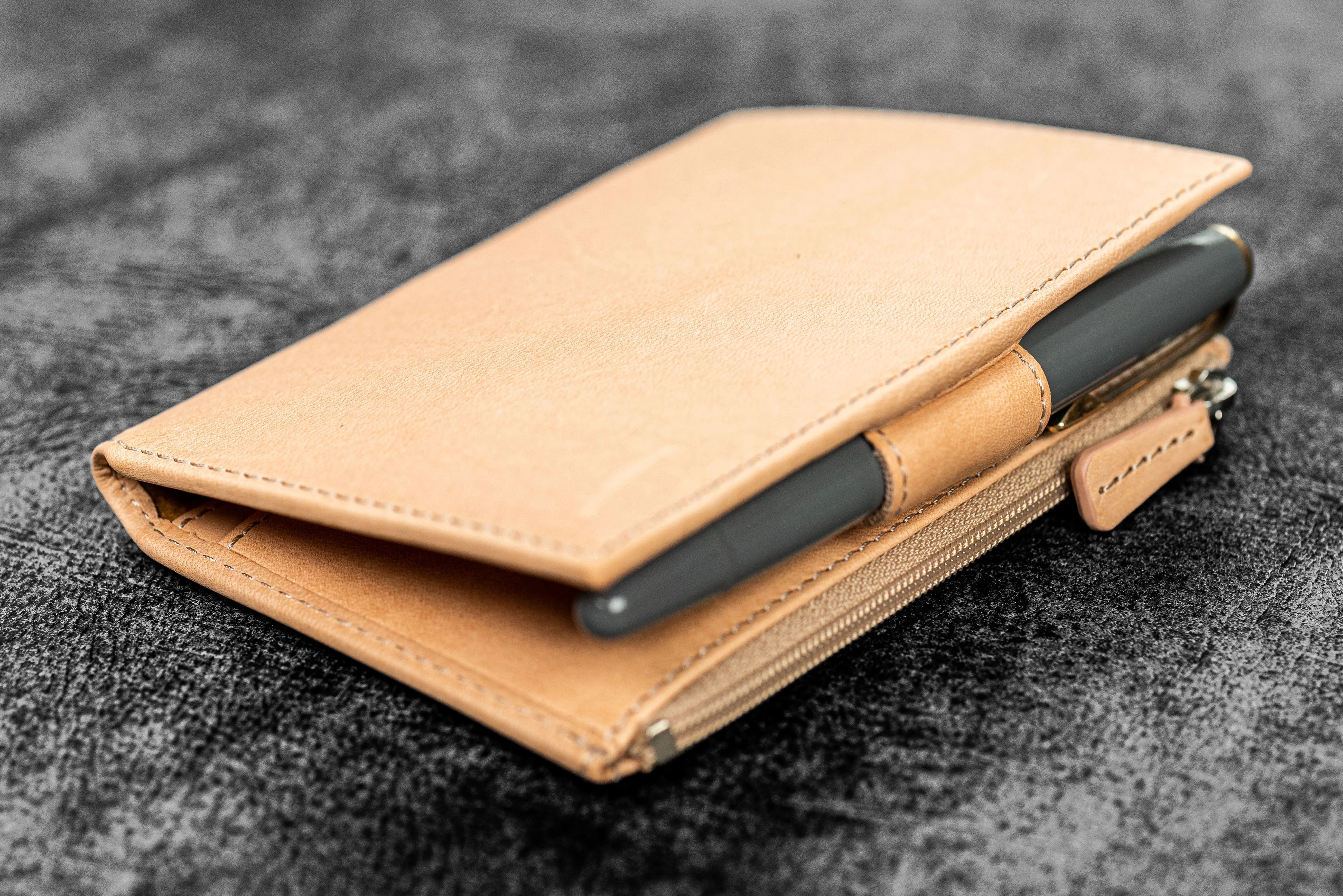 Leather Wallet Insert for Traveler's Notebook - Passport Size - Undyed Leather