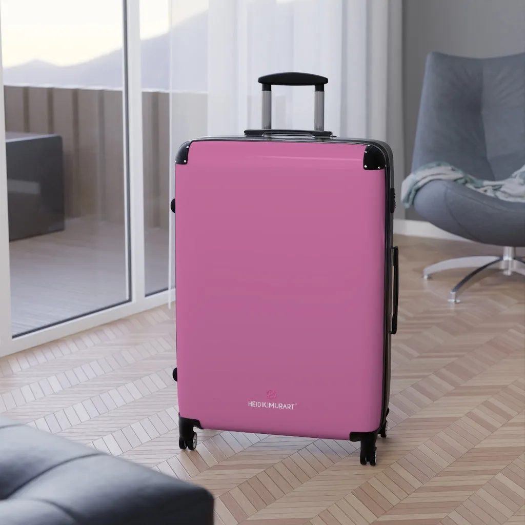 Light Pink Solid Color Suitcases, Modern Simple Minimalist Designer Suitcase Luggage (Small, Medium, Large)