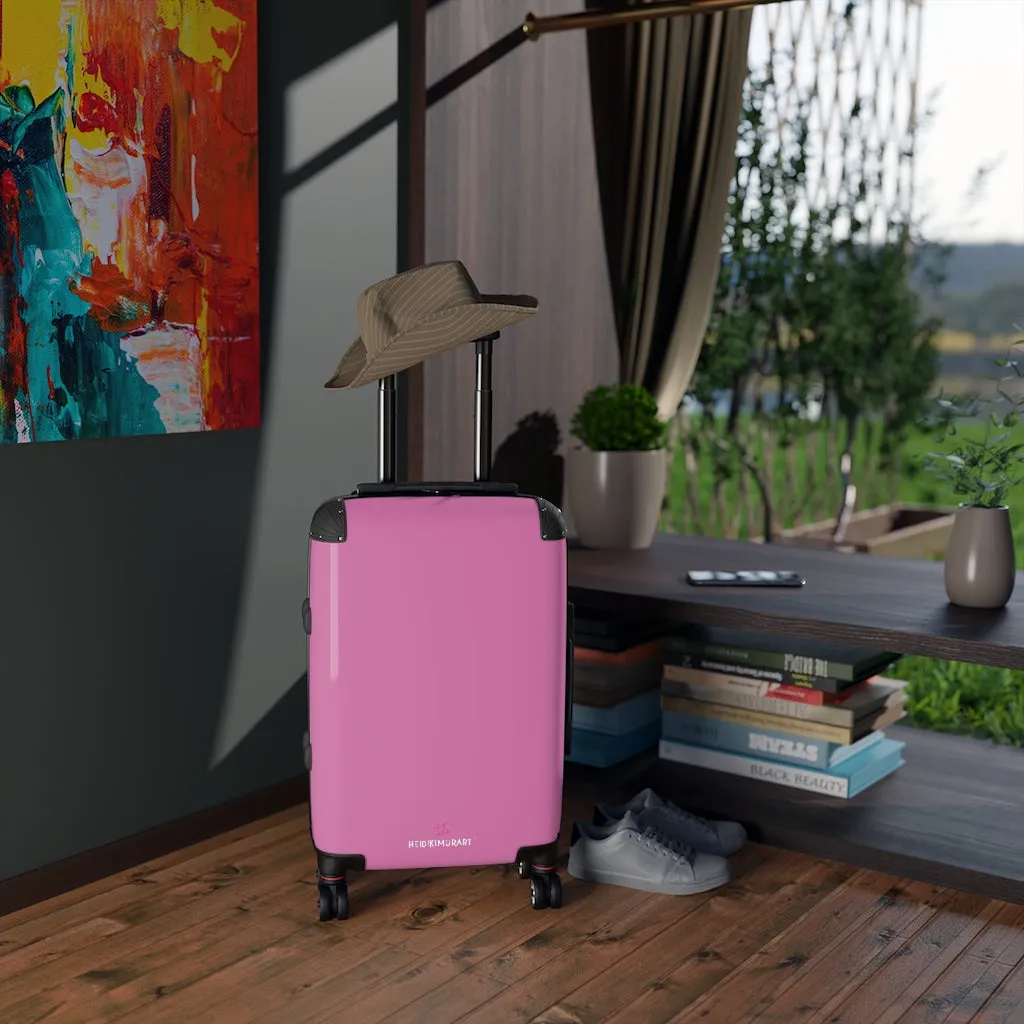 Light Pink Solid Color Suitcases, Modern Simple Minimalist Designer Suitcase Luggage (Small, Medium, Large)