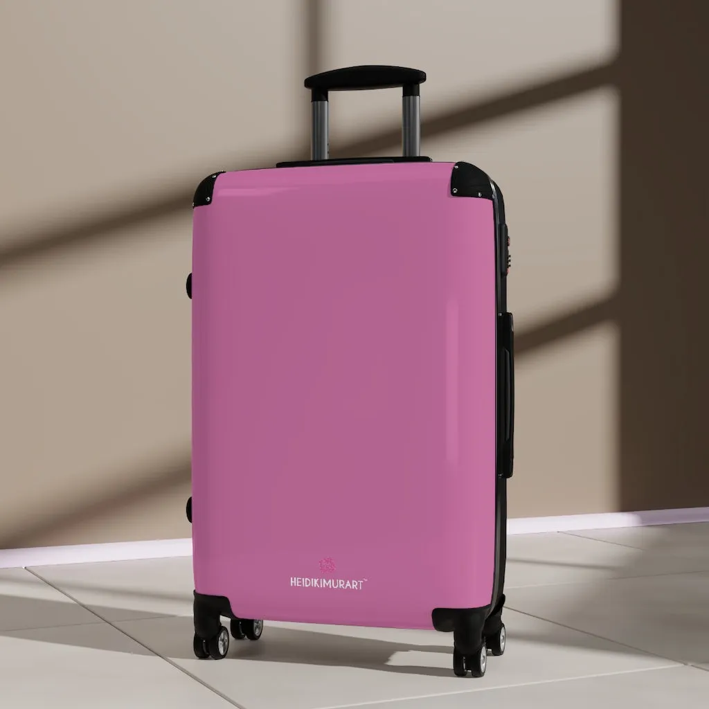 Light Pink Solid Color Suitcases, Modern Simple Minimalist Designer Suitcase Luggage (Small, Medium, Large)