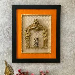 Lord Balaji Framed Brass Prabhavali - Ethnic Wall Decor