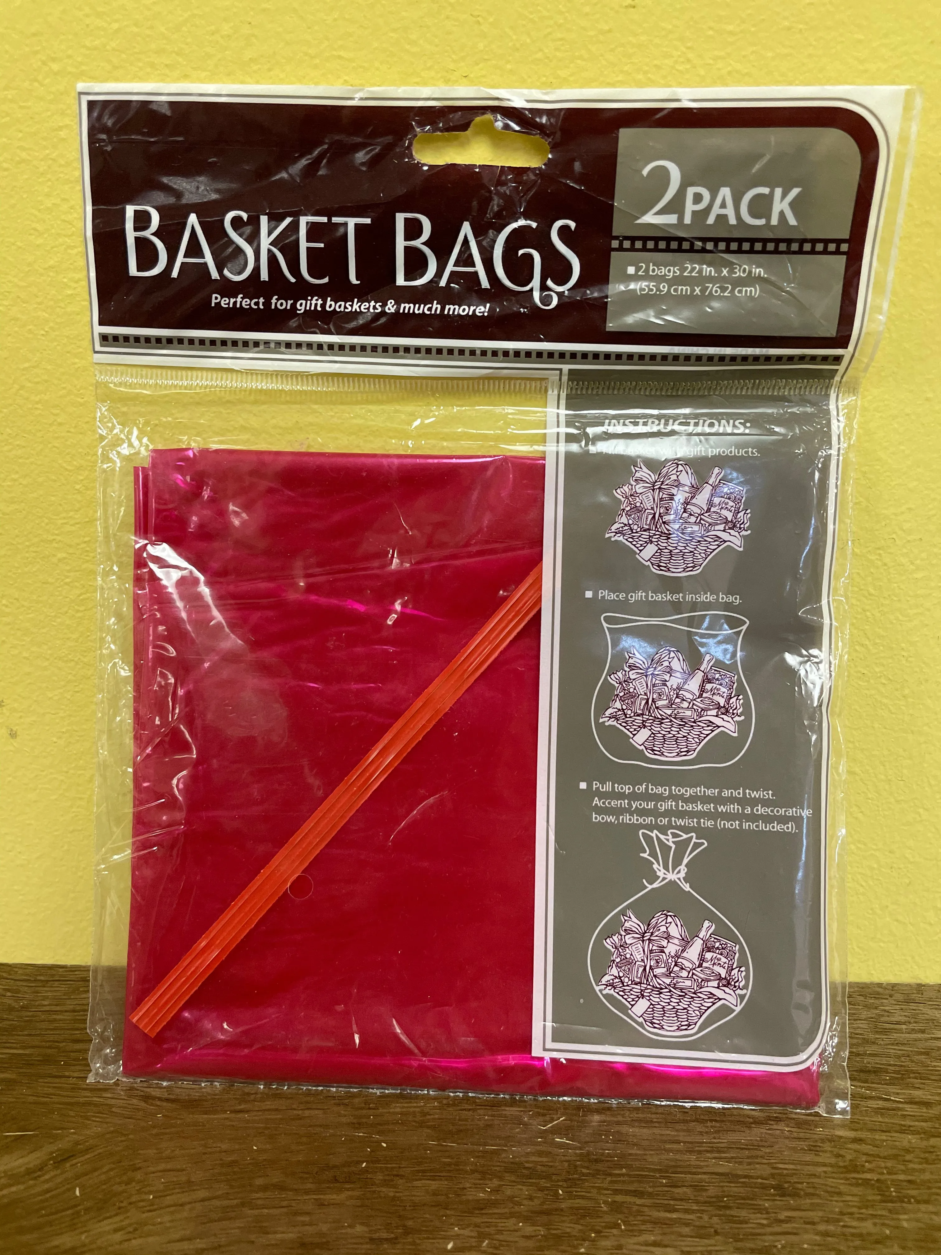 <€€ Plastic Gift Basket Bags