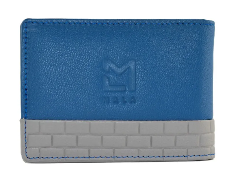 Mala Leather Cat & Mouse ID / Card Holder / Purse Blue