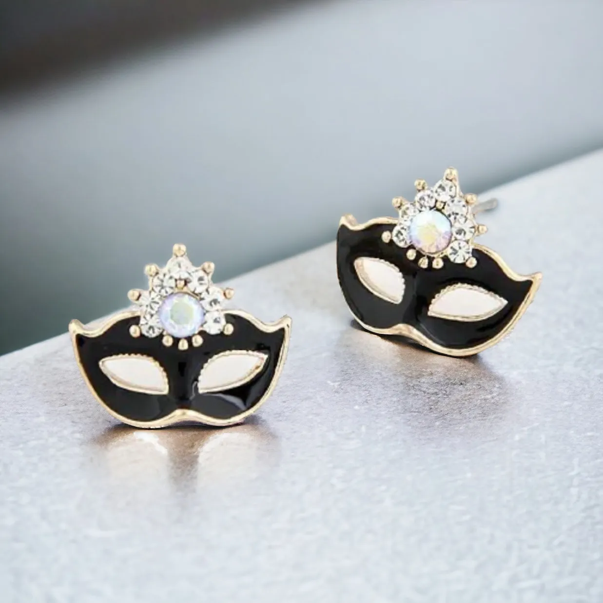 MasqueradeMask Earrings - Stud Earrings, Masquerade Earrings, Masquerade Jewelry, Handmade Earrings