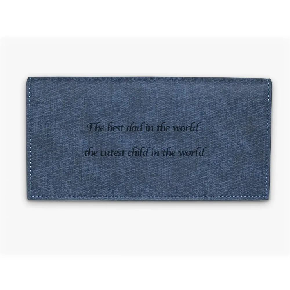 Memorable Gift for Custom Photo Wallet | Bifold Long Style Wallet-Blue