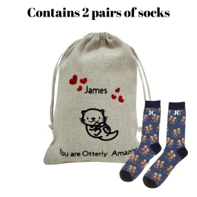 Men's Personalized Socks gift set - you are otterly amazing.