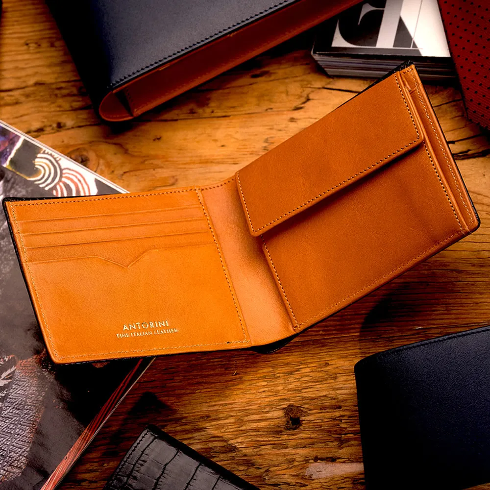 Men's Wallet ANTORINI in Navy and Cognac, 4cc