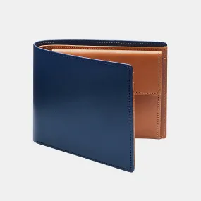 Men's Wallet ANTORINI in Navy and Cognac, 4cc