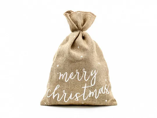 Merry Christmas Jute Hessian Gift Sack