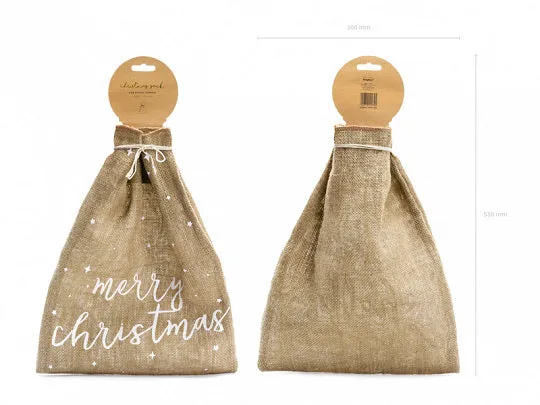 Merry Christmas Jute Hessian Gift Sack