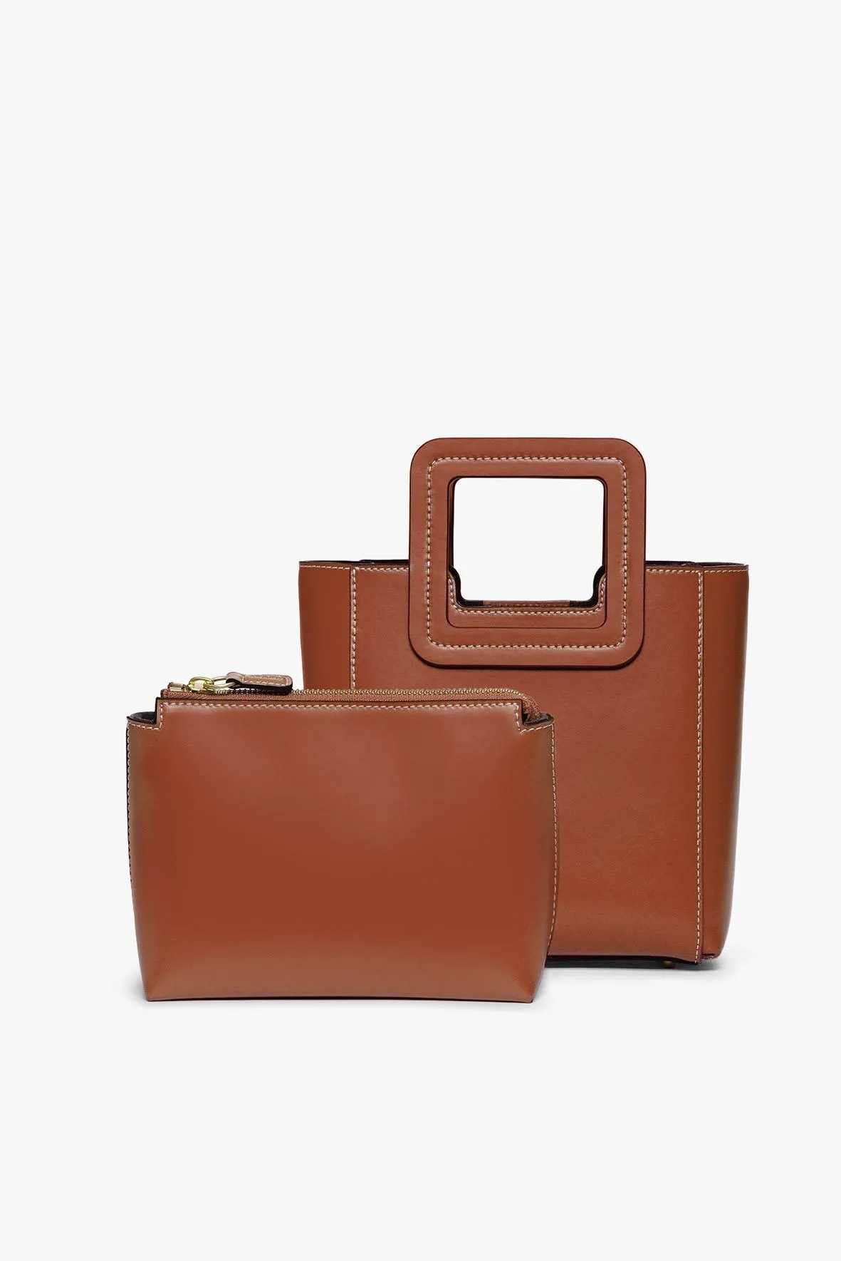 MINI SHIRLEY LEATHER BAG | SADDLE