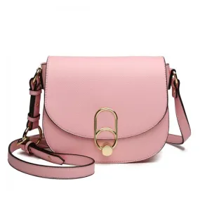 Miss Lulu Cross Body Saddle Bag - Pink | High Quality PU Leather | Elegant & Durable