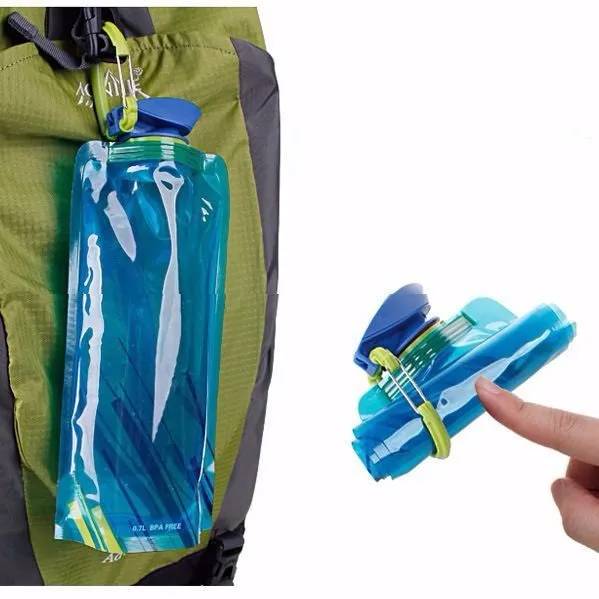 Mountaineering Folding Sports Bottle Outdoor Portable PE environmental Protection Water Bag Riding Plastic Water Cup Drinking Water Bag