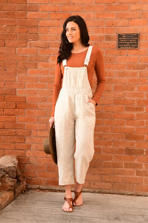 natural linen overalls