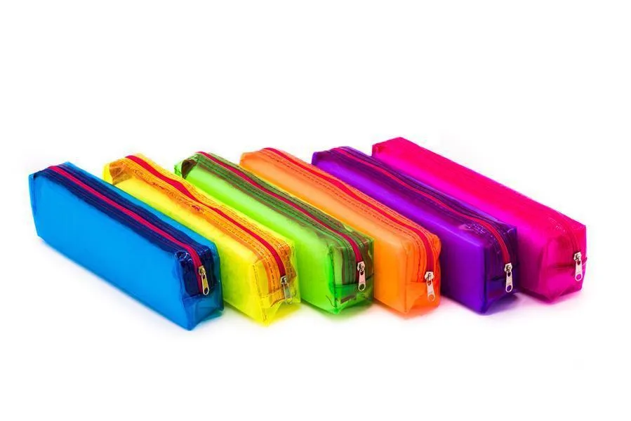 Neon Colour Transparent Pencil Case