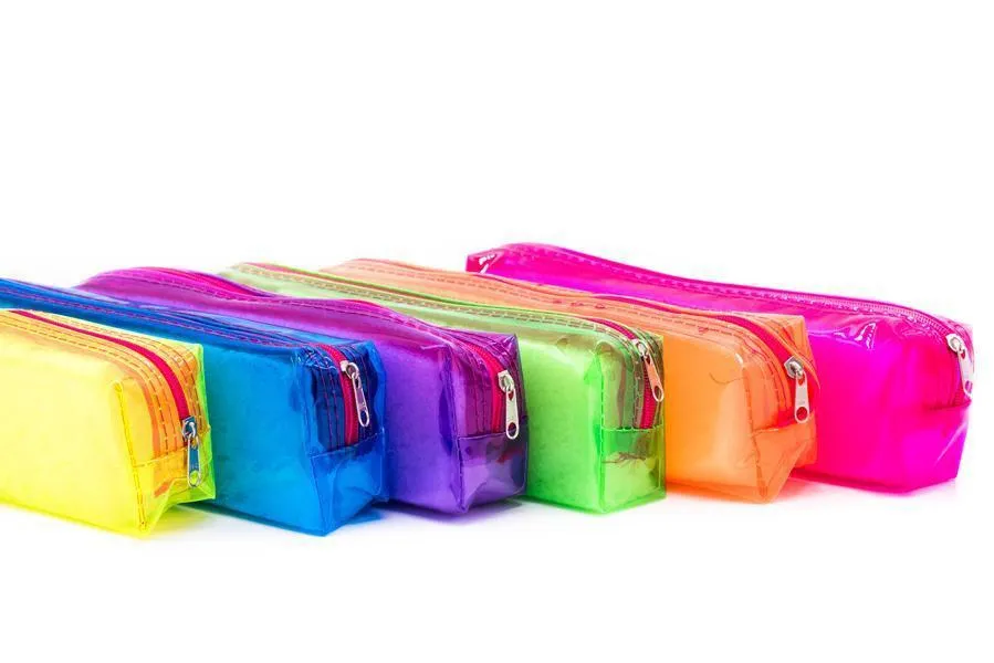 Neon Colour Transparent Pencil Case