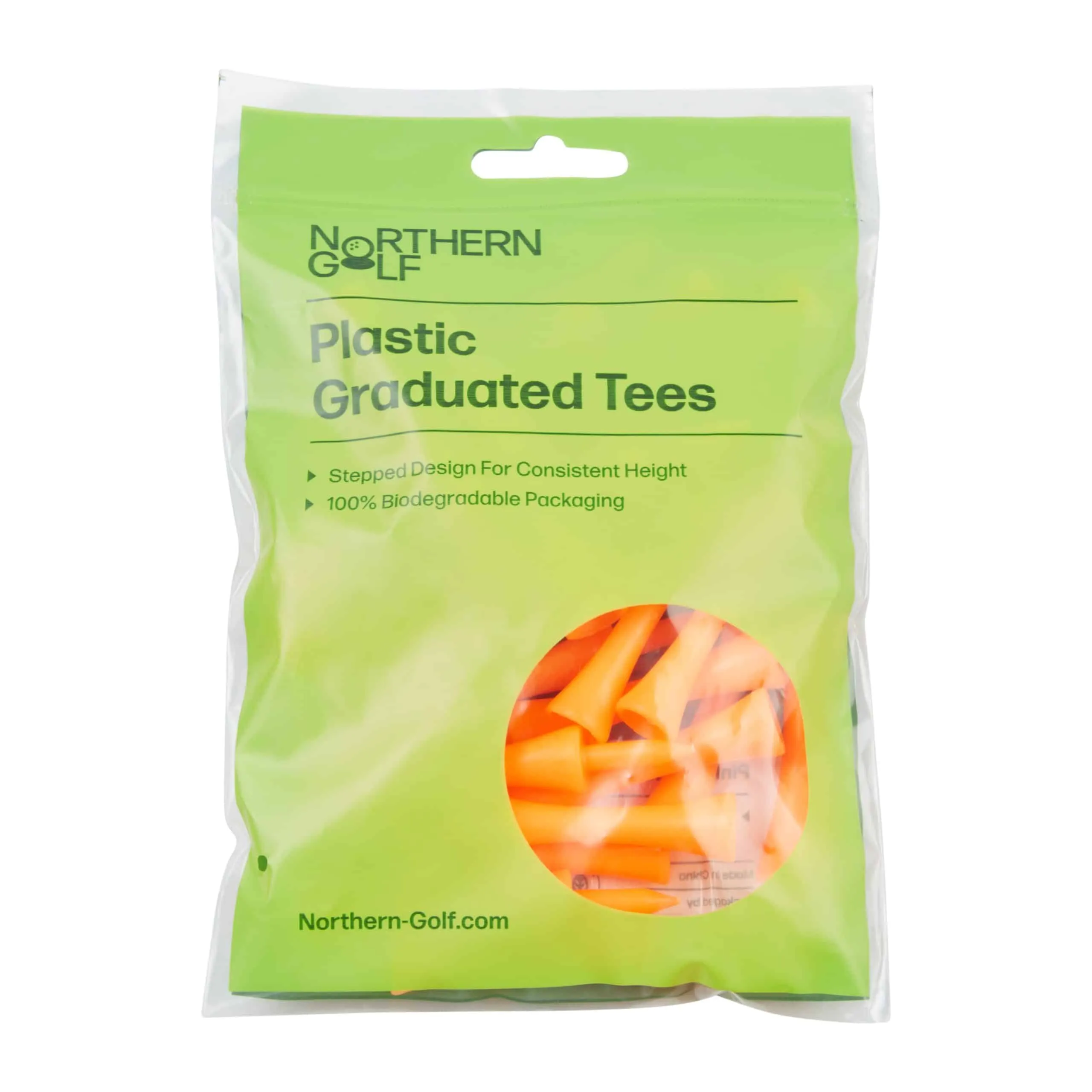 Northern Golf Orange Plastic Graduated Tees