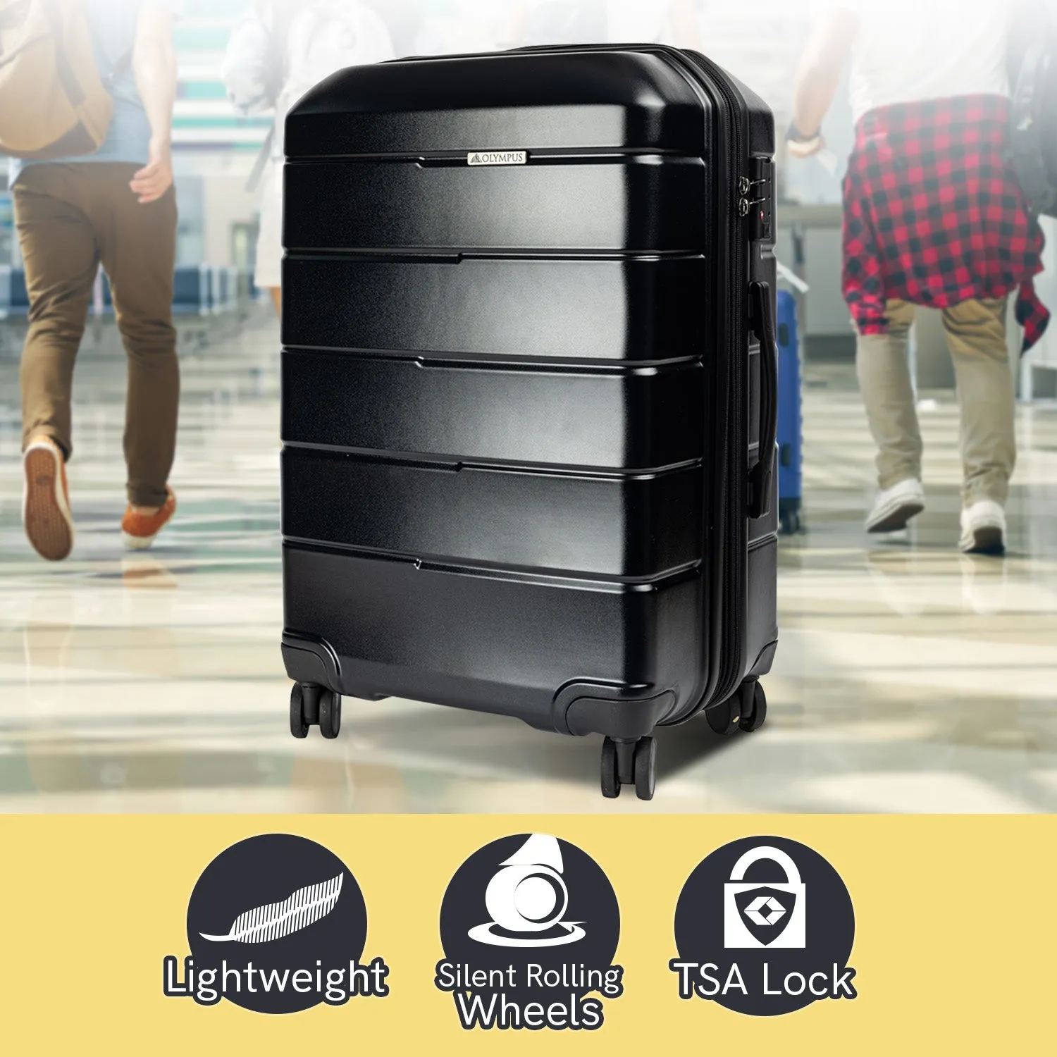 Olympus Artemis 28in Hard Shell Suitcase ABS PC Jet Black