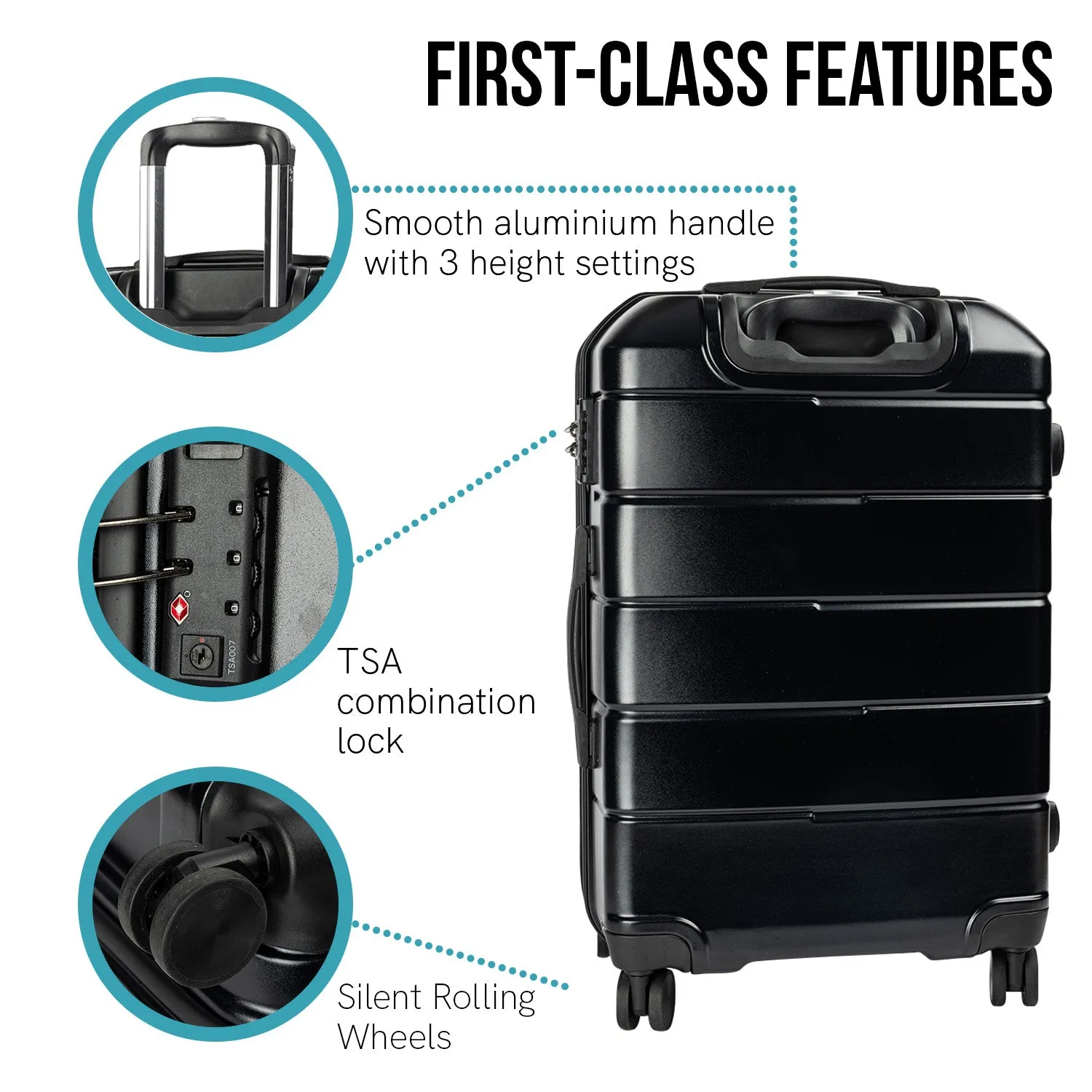 Olympus Artemis 28" Hard Shell Suitcase ABS PC (Jet Black)