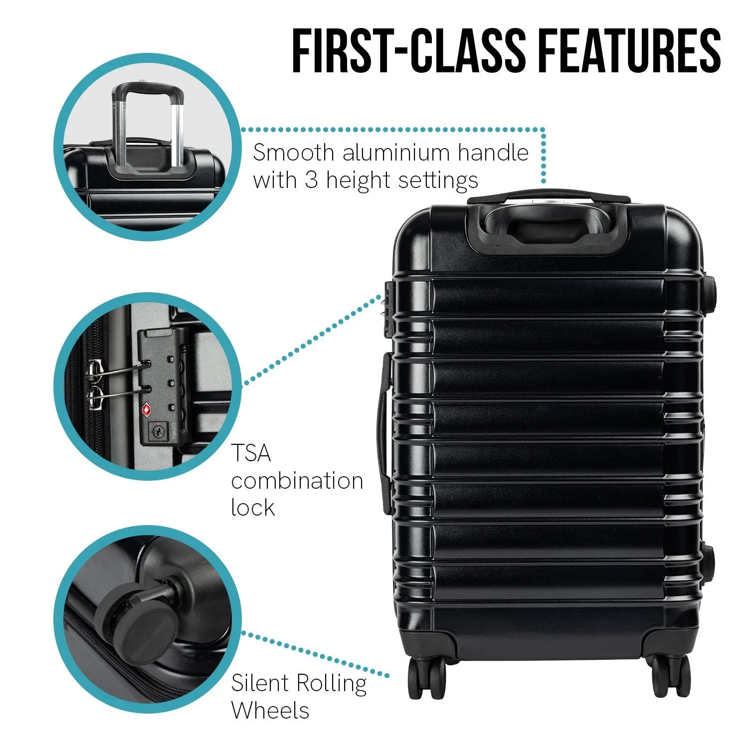 Olympus Noctis Suitcase 24" Hard Shell ABS PC (Stygian Black)